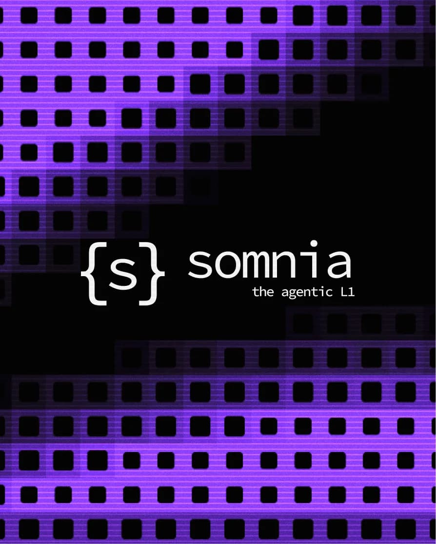 Somnia, the agentic L1, over purple dither