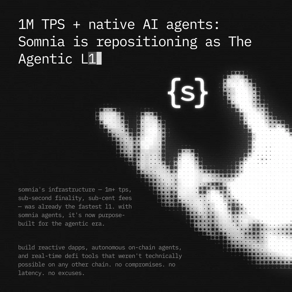 1M TPS + native AI agents: Somnia repositioning as the agentic L1