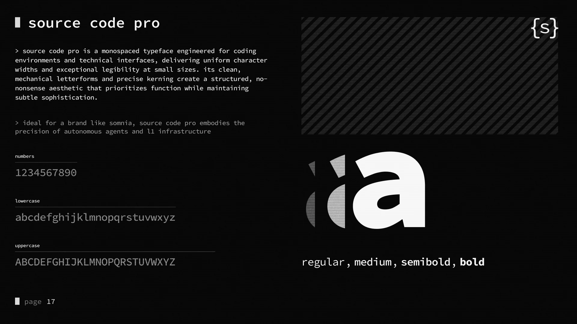Source Code Pro specimen, regular to bold