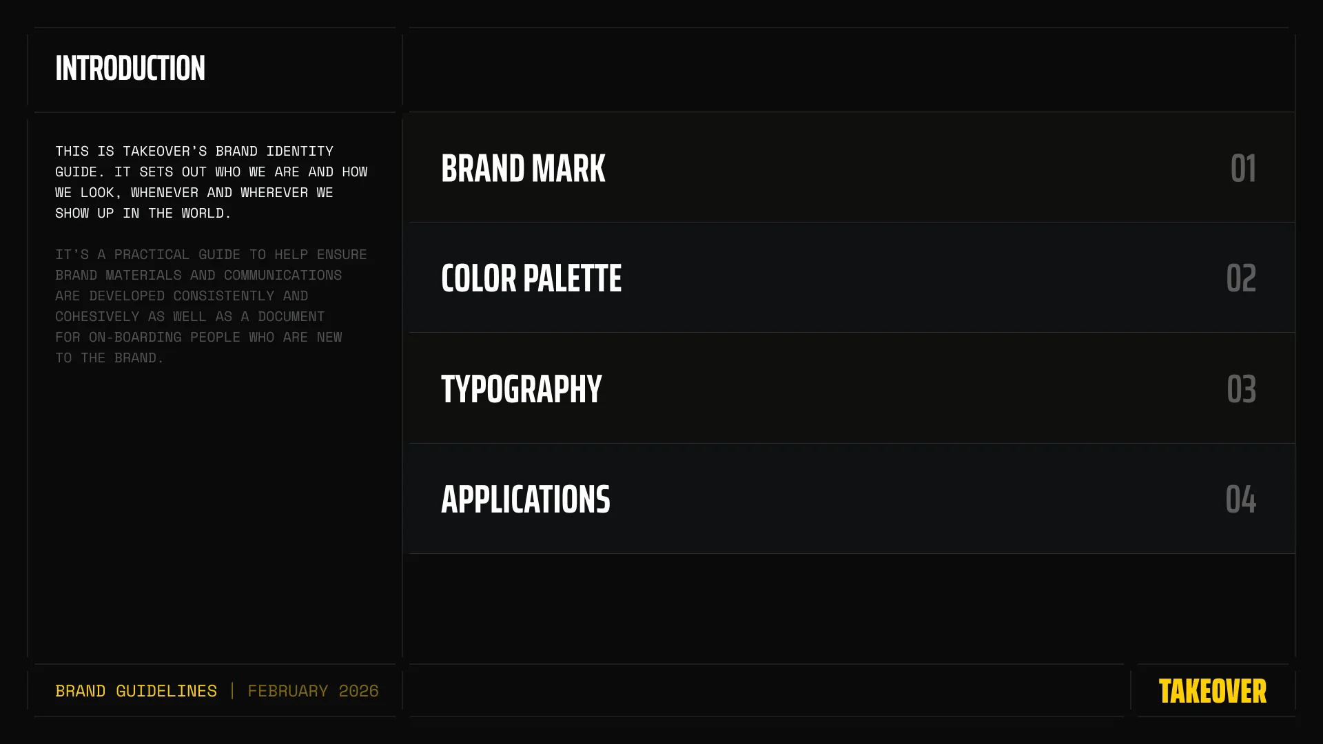 Brand guidelines: the introduction and contents