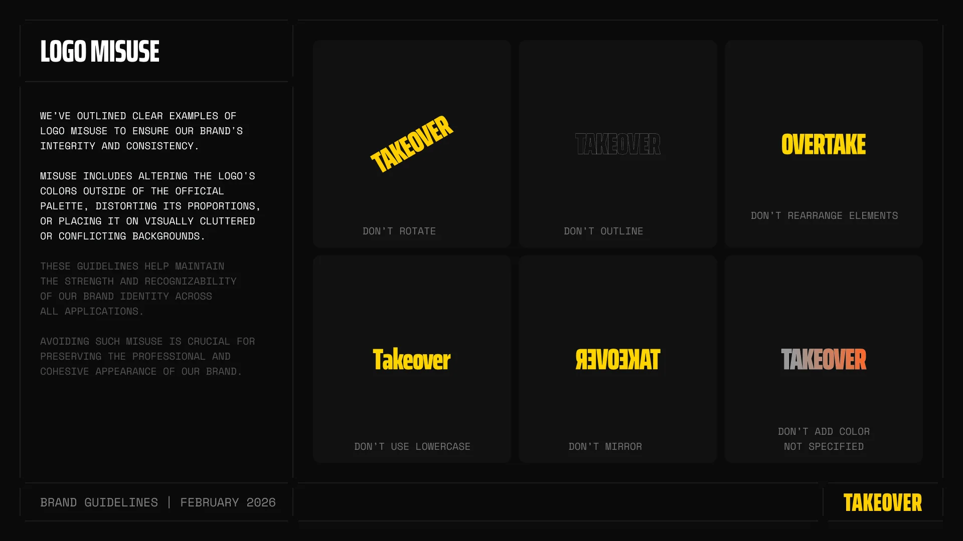 Brand guidelines: logo misuse