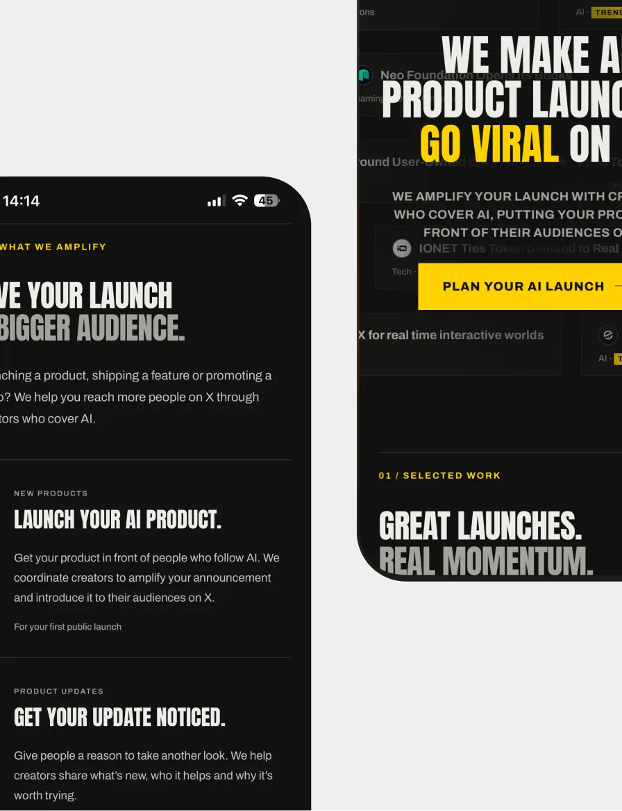 The site on a phone