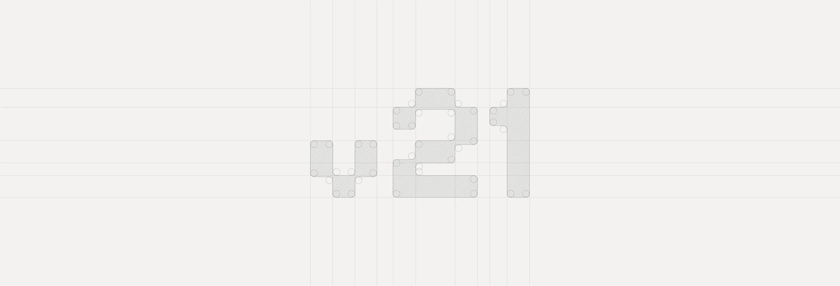Logomark on its construction grid
